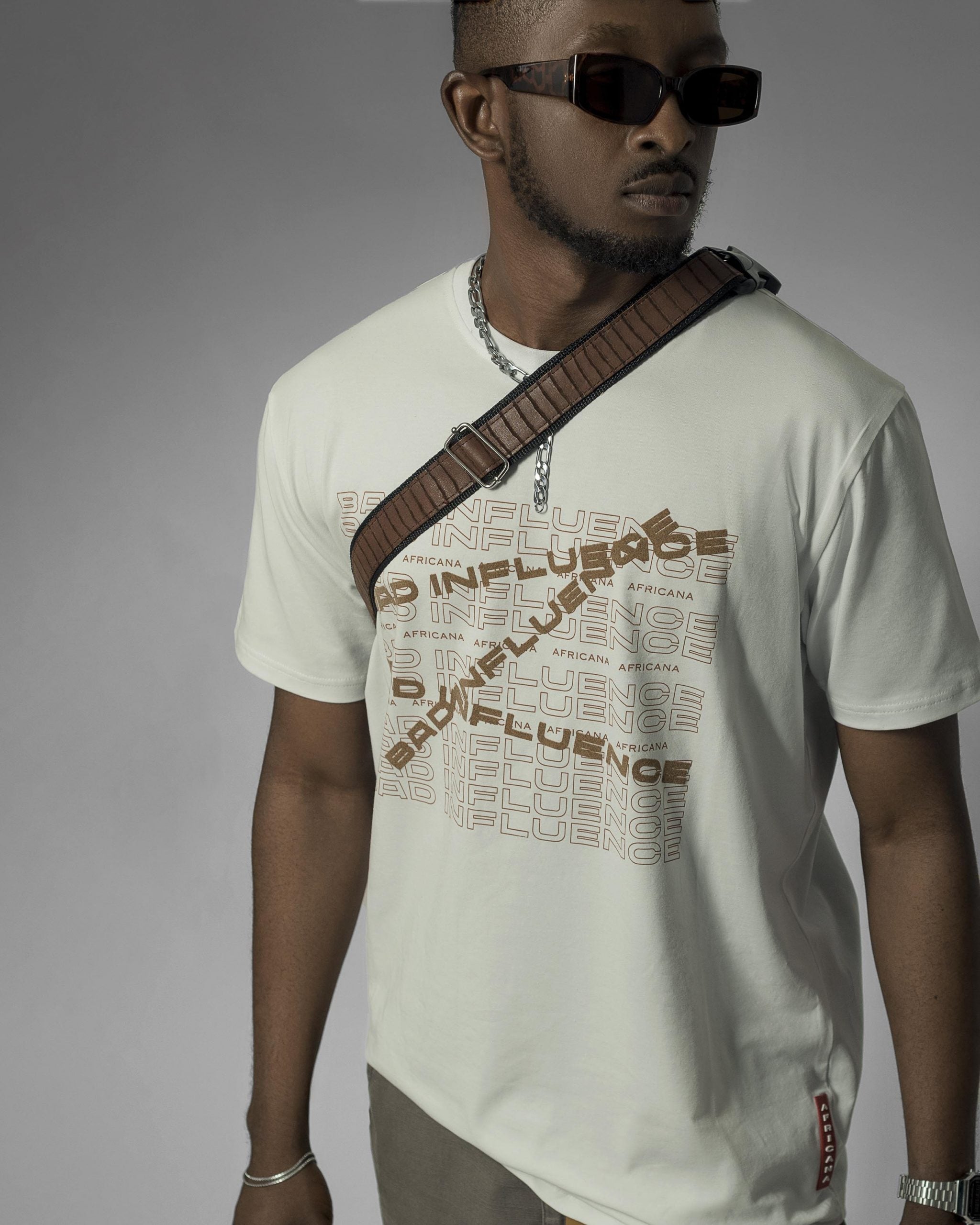 Bad Influence (White Shirt Gold Script) - Image 1
